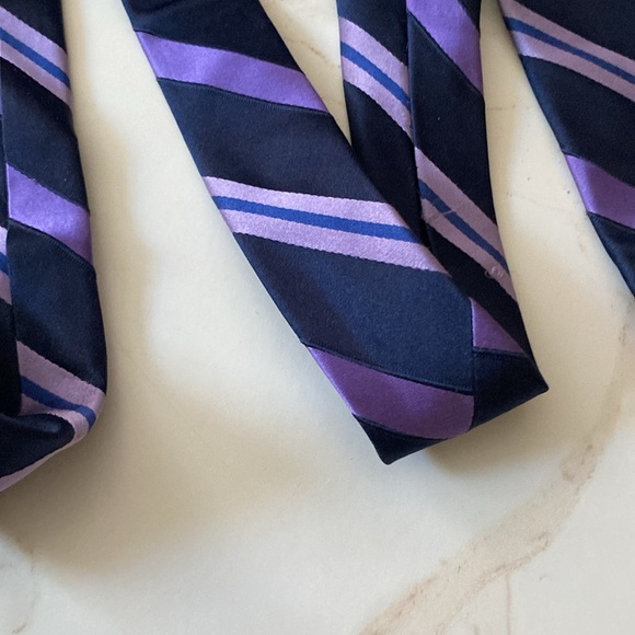 Purple Striped Men's Tie - Picture 4 of 4